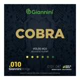 Jogo De Cordas Violão Aço Serie Cobra 010 Giannini 80 20