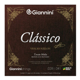 Jogo De Cordas Violão Náilon Giannini Clássico Tensão Média
