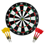 Jogo De Dardos Alvo Dupla Face Tabuleiro 30cm 6 Dardos