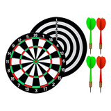 Jogo De Dardos Alvo Dupla Face Tabuleiro 30cm 6 Dardos