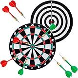 Jogo De Dardos Grande Dupla Face Alvo Duplo 6 Dardos 44cm 10mm De Espessura