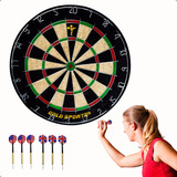 Jogo De Dardos Kit Alvo Sisal Com 6 Dardos Aço E Kit Fixador