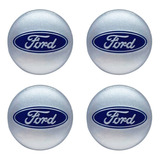 Jogo De Emblemas Resinado Para Roda Da Ford Prata 65 Ao 69mm