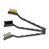 Jogo De Escova De Aco Pequena 3 Pcs Com Cabo Plastico mtx