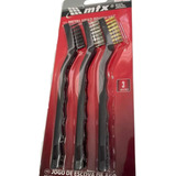 Jogo De Escova De Aço Pequena 3pçs C Cabo De Plástico Mtx