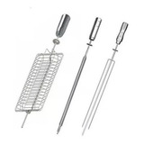 Jogo De Espetos Grill Churrasqueira Grelha Espada Tridente