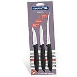 Jogo De Facas 3 Peças Tramontina Plenus Preto