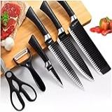 Jogo De Facas Profissional Kit 6 Peças Churrasco Cozinha Peças Aço Inox Super Afiadas Gourmet Premium