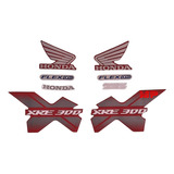 Jogo De Faixas Adesivo Honda Xre 300 Vermelha Ano-2014/2015