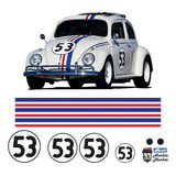 Jogo De Faixas Adesivos P Fusca Herbie 53 E New Beetle