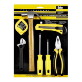 Jogo De Ferramentas Basicas Casa Martelo Alicate Chave 7 Pcs