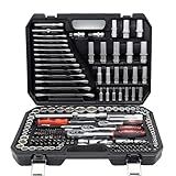 JOGO DE FERRAMENTAS SOQUETES ENCAIXE 1-2 3-8 1-4POL COM 216PCS E MALETA MTX