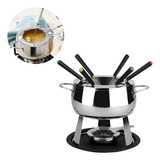 Jogo De Fondue Completo Para 6 Pessoas Grande Inox 11 Peças