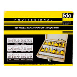 Jogo De Fresas Para Tupia Haste 6mm Kit Com 12 Peças
