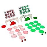 Jogo De Futebol De Botão- 2 Times Com Goleiras- Botões Em Acrílico Vermelho E Verde