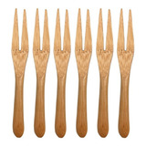 Jogo De Garfos Mini De Bambu Kit Com 6 Unidades Oikos