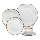 Jogo De Jantar 20 Peças Oxford Porcelana Ryo Maresia Cor Branco