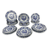 Jogo De Jantar Porcelana Azul Cebolinha