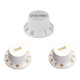 Jogo De Knobs Para Guitarra Strato Stratocaster Knob Branco