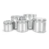 Jogo De Latas Para Cozinha Bancada Guardar Alimentos Vrm Cor Prata