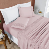 Jogo De Lençol Cama Casal Super King Size Percal 200 Fios 4p