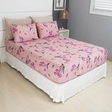 Jogo De Lençol Cama Queen Size 3 Peças Box Estampado Com Elástico Malha 100 Algodão Cozzilar Toque Macio Hotel Pousada Modelo 12