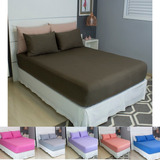 Jogo De Lençol Cama Queen Size 3 Peças Box Liso Com Elástico Malha 100 Algodão Cozzilar Toque Macio Hotel Pousada Marrom