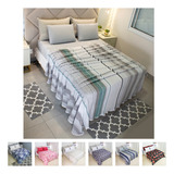 Jogo De Lençol Cama Queen Size 4 Peças Malha 100 Algodão Cozzilar Toque Macio Hotel Pousada Modelo 5