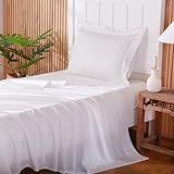 Jogo De Lençol Cama Solteiro 3 Peças Percal 400 Fios 100 Algodão Provence Branco 