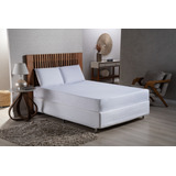 Jogo De Lençol De Cama Casal Queen 3 Peças Percal 400 Fios Cor Branco Desenho Do Tecido Liso