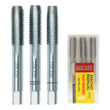 Jogo De Macho M2 5 X 0 45mm Aço Rápido Hss Com 3 Pçs Rocast