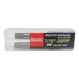 Jogo De Macho Manual 7 16 20 Rosca Fina Aço Unf Rocast Cor Metal