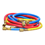 Jogo De Mangueiras R134a R22 R404a Kit 3 Pçs 150cm 1 4 Sae