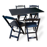 Jogo De Mesa 70x110 Com 4 Cadeiras Imbuia