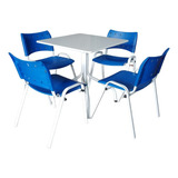 Jogo De Mesa Branco Sorveterias Restaurantes E Cadeiras Azul