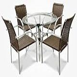 Jogo De Mesa Com 4 Cadeiras Aluminio Para Piscina Jardim