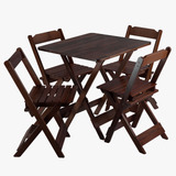 Jogo De Mesa Dobrável 70x70 4 Cadeiras Bar Restaurante 1