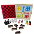 Jogo De Mesa Educativo 5 Em 1 Xadrez Ludo Domino Dama Trilha