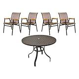 Jogo De Mesa Em Alumínio Com 4 Cadeiras Para Jardim Varanda Piscina E área Externa