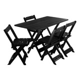 Jogo De Mesa Madeira De Lei 120x70 C 4 Cadeiras Dobráveis