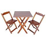 Jogo De Mesa Premium 70x70 C 2 Cadeiras Madeira Dobrável Imbuia 