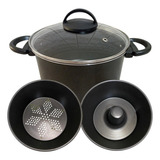 Jogo De Panela 3x1 Antiaderente De Luxo Pudim Cuscuz Legumes