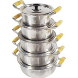 Jogo De Panela Aluminio Fundido Batido Borda Grossa 