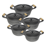 Jogo De Panela Aluminio Preto Fundido Batido Grosso Oferta 