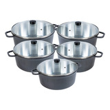 Jogo De Panelas De Cozinha Cava Alumínio Fundido Jogo De Panelas Com 5 Peças Craqueado