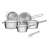 Jogo De Panelas Tramontina Aço Inox Allegra 5p Pegador