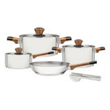 Jogo De Panelas Tramontina Brava Aço Inox 4 Peças Pegador