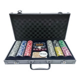 Jogo De Poker 300 Fichas Coloridas Cartas Baralhos Dados