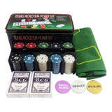 Jogo De Poker C 200 Fichas Baralho Feltro C Caixa Me