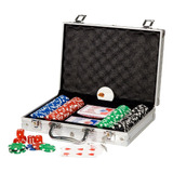 Jogo De Poker Maleta 200 Fichas Numeradas 2 Baralho 5 Dados